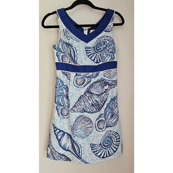 Lilly Pulitzer Originals Stuffed Shells Mini Sheath Lined Dress, White tag, Sz 0 - Picture 1 of 9